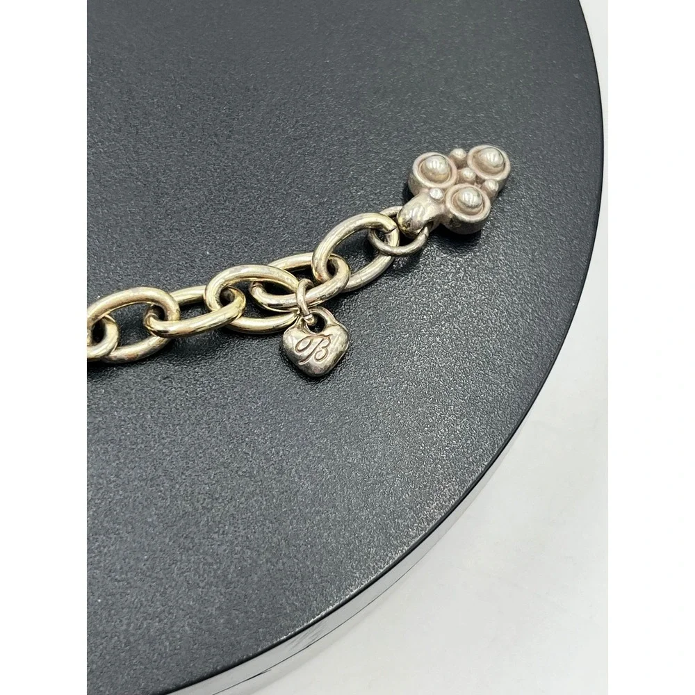 Brighton‎ Vintage Retro Garden Flower Two-Tone 3-D Crystal Brushed Bracelet